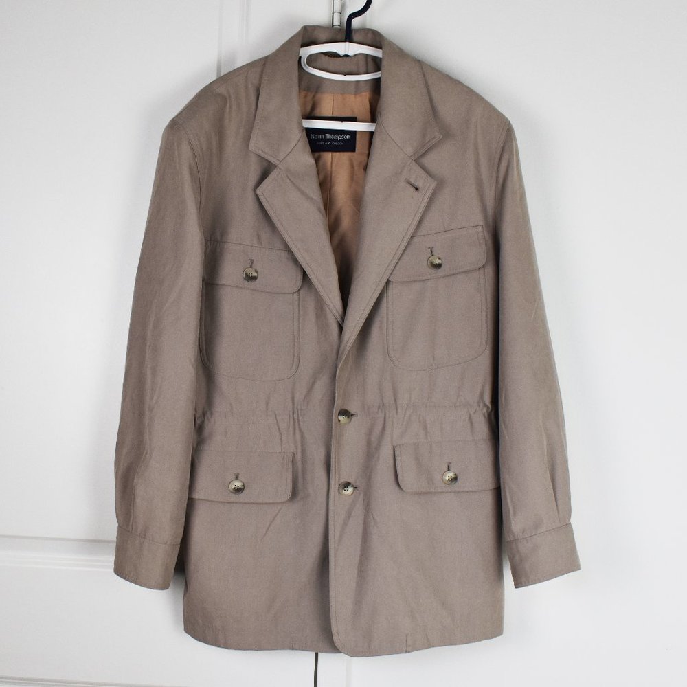 Basic jacket, casual Norm Thompson coat, dusty beige oversized loose spring coat